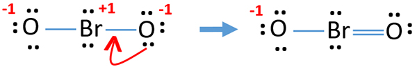 reduce charges on atoms in BrO2- structure